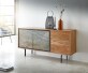 Buffet Juwelo 150 cm acacia nature avec placage de pierre 1